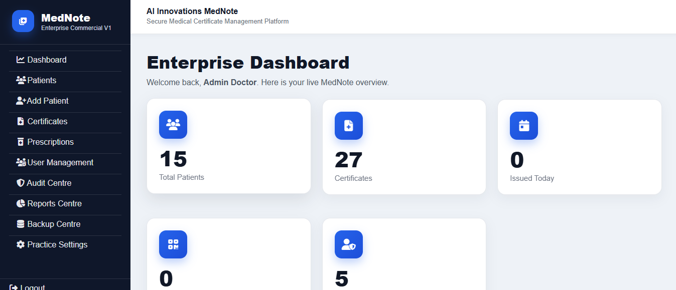 MedNote Dashboard